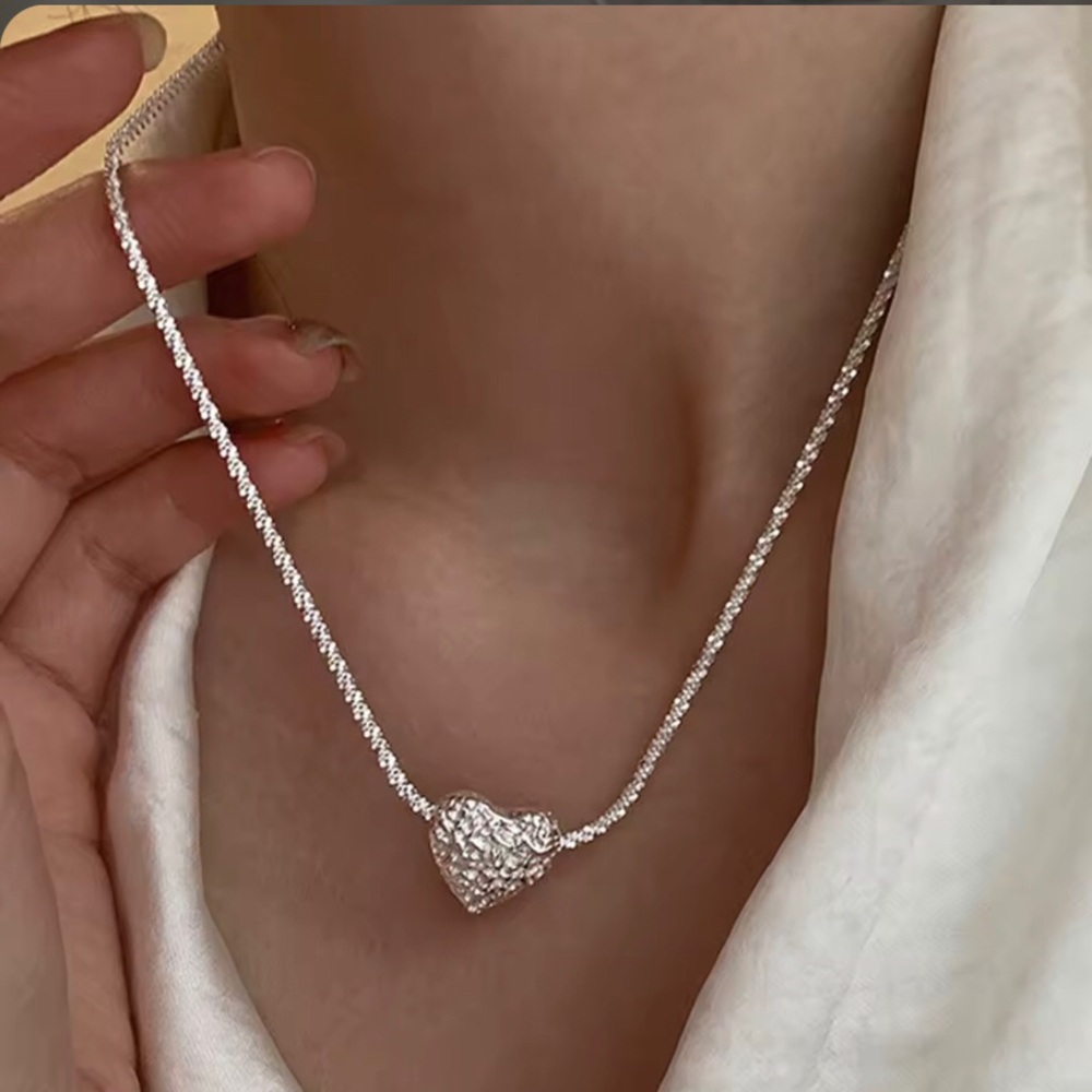 Elegant Sterling Silver Heart Pendant Necklace